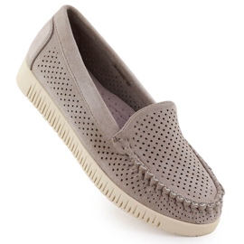 Moccasins OpenWork Potocki beige lâche 25-11316