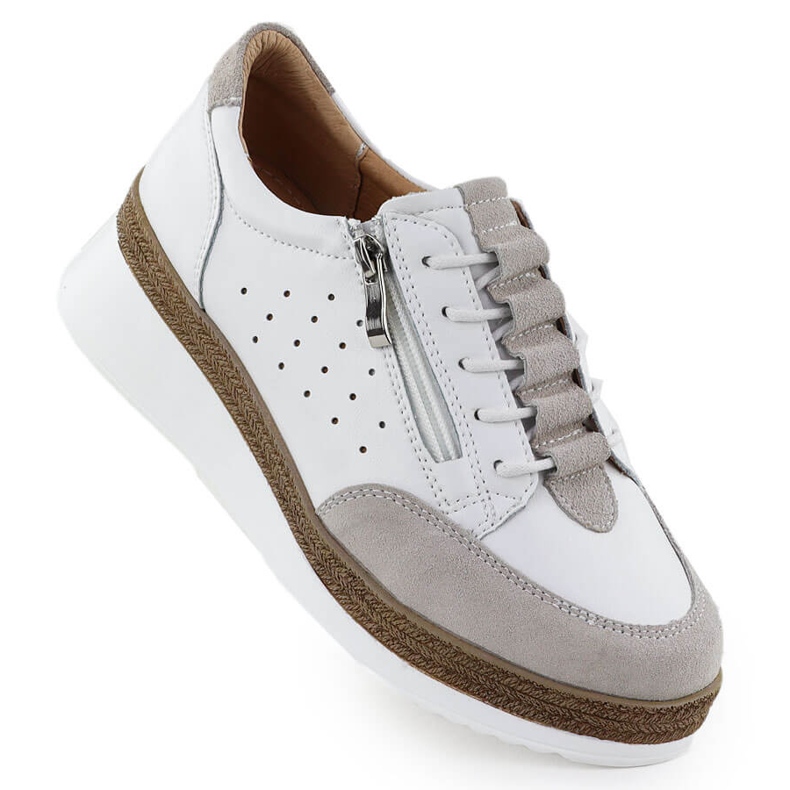 Chaussures en cuir pour femmes pour coins blancs T.Sokolski W25-202 blanche