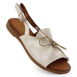 Cambell Sandales en cuir pour femmes Camell SZ00657 doré