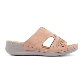 Pantoufles sur une poudre de coin bas rose Pantoufles sur une poudre de coin bas rose