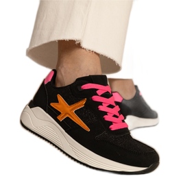 Sneakers noirs Sports pour femmes avec des paillettes