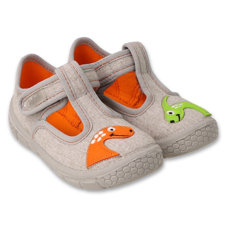Befado chaussons enfant avec velcro, motif animalier 629P003, gris Befado chaussons enfant avec velcro, motif animalier 629P003, gris