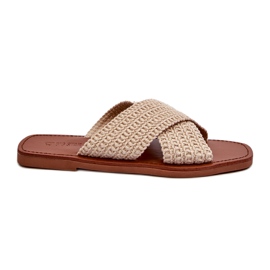 Les tongs féminins en Big Star NN274078 Beige