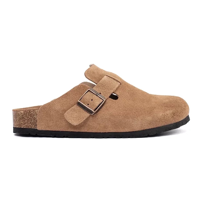 Goodin Les tongs en cuir marron brun