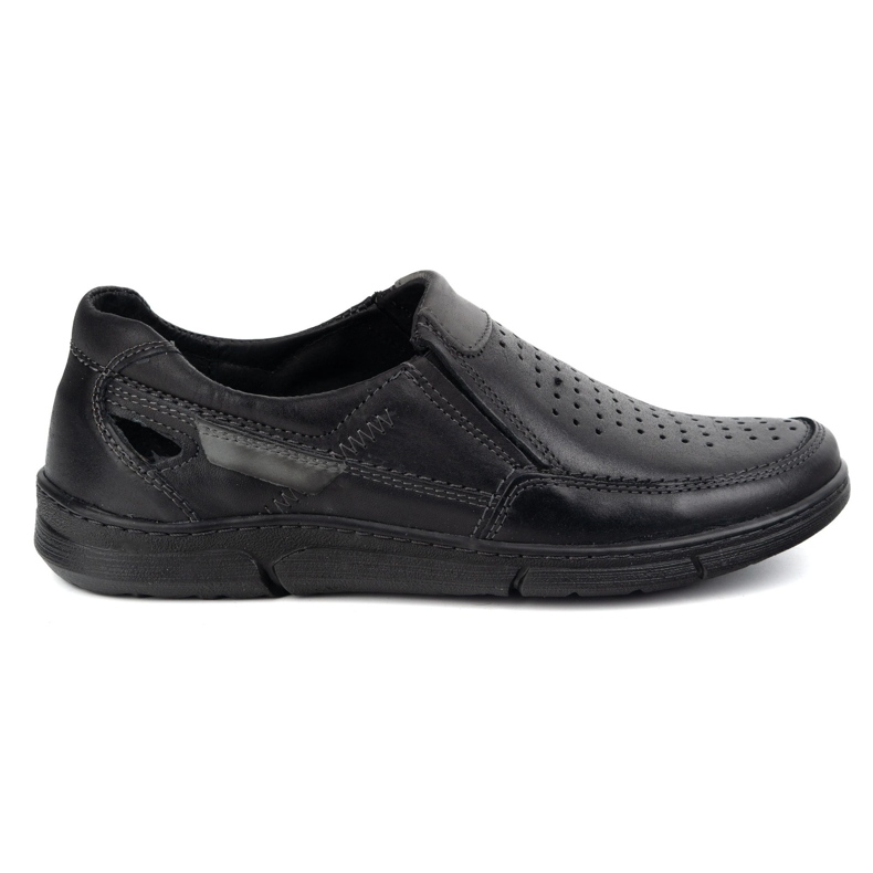 Olivier Mocassins en cuir masculin pour l'été 602 noir le noir