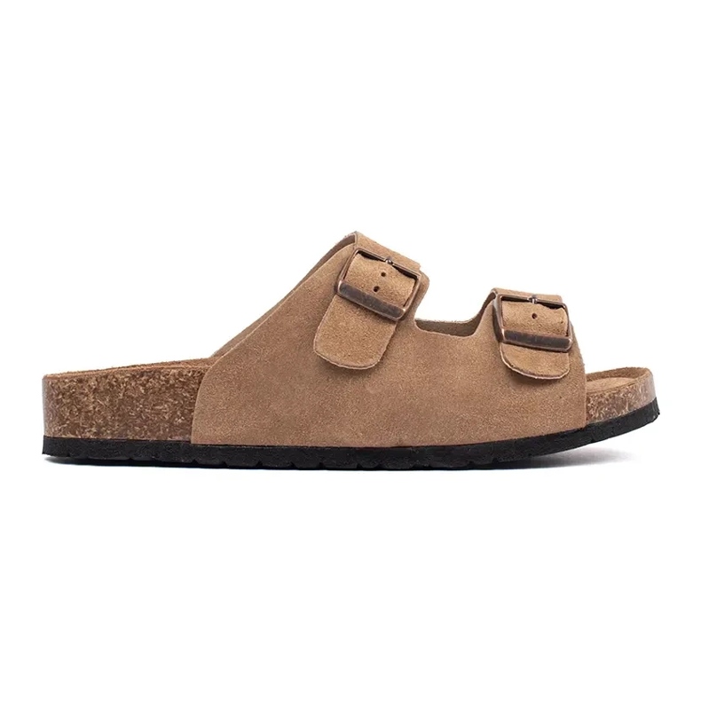 Goodin Les tongs en cuir marron brun