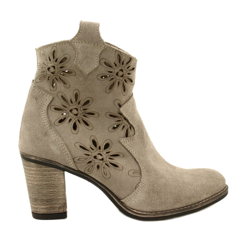 Olivier Bottes en cuir féminines ouvertes beige gris clair