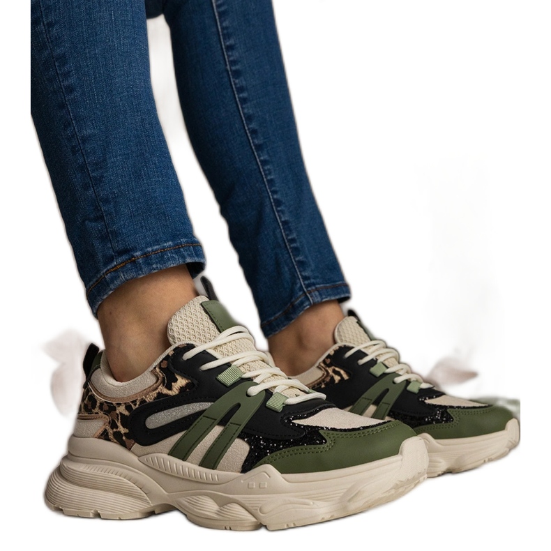 Sneakers verts Sports pour femmes avec des paillettes le noir Sneakers verts Sports pour femmes avec des paillettes le noir