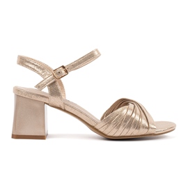 Goodin Sandales élégantes dorées sur un poteau bas d'or