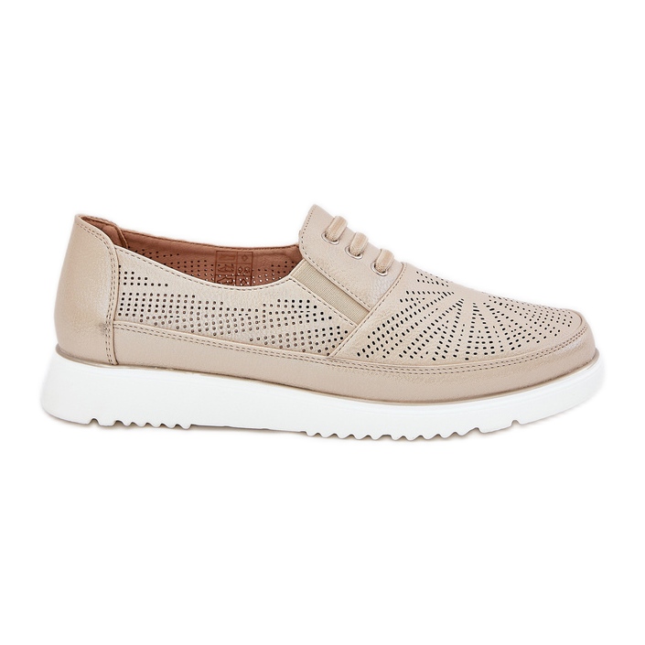 Chaussures pour femmes, chaussures en or doré ouvertes d'or
