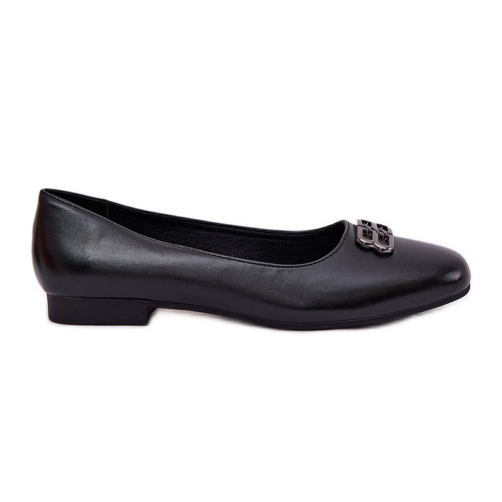 Vinceza Ballerines féminines élégantes avec décoration de Vincez 62206 Black le noir