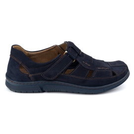 KOMODO Chaussures en cuir velcro 937 bleu marine KOMODO Chaussures en cuir velcro 937 bleu marine