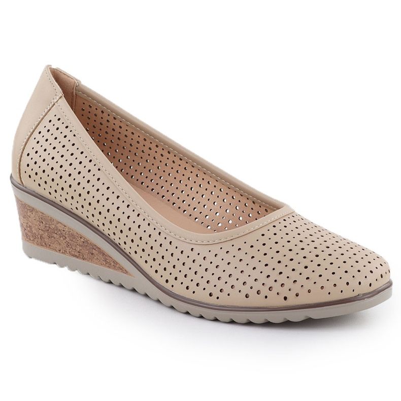 Pumps pour femmes chaussures ouvertes beige Vinceza 58461