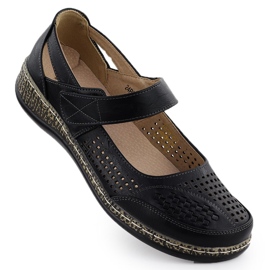 Chaussures pour femmes pour velcro noir unisoft 7026