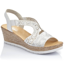 Sandales blanches Sandales Rieker Openwork Pattern