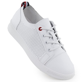 Sneakers de chaussures de sport avec eco -reather openwork white Potocki py1633 blanc