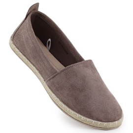 Espadrilles féminines a glissé le daim kaki potocki py16332 vert