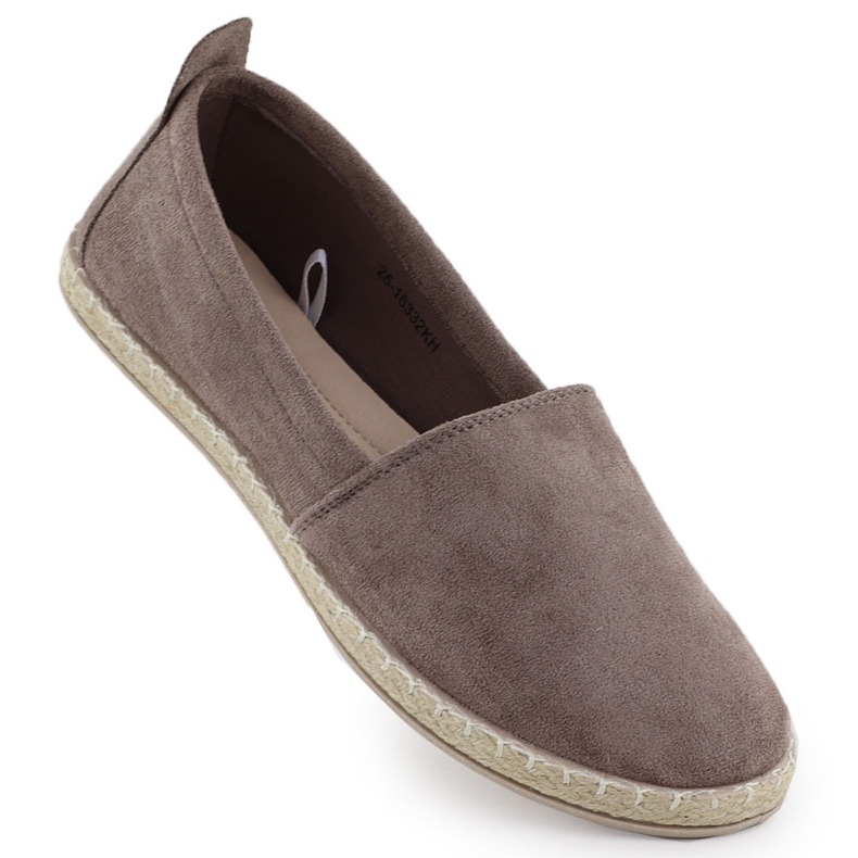 Espadrilles féminines a glissé le daim kaki potocki py16332 vert