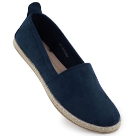 Espadrilles féminines insérées dans le Potocki bleu marine en daim py16332