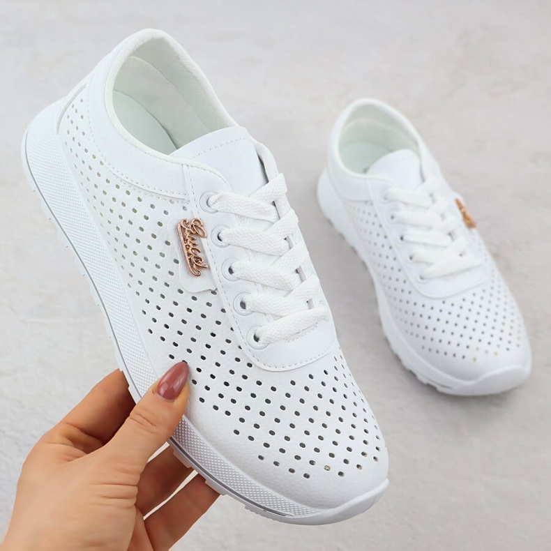 Openwork Women's Sports Pumpers sur la plate-forme White Potocki PY16346 blanche Openwork Women's Sports Pumpers sur la plate-forme White Potocki PY16346 blanche