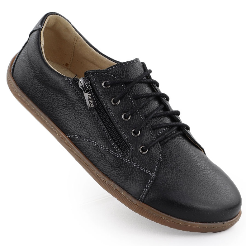 Chaussures en cuir pour femmes Barefoot Black Helios 436 le noir