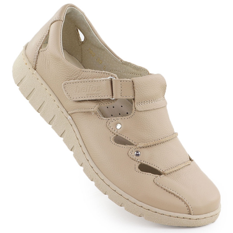 Chaussures en cuir pour femmes avec Helios Beige 780