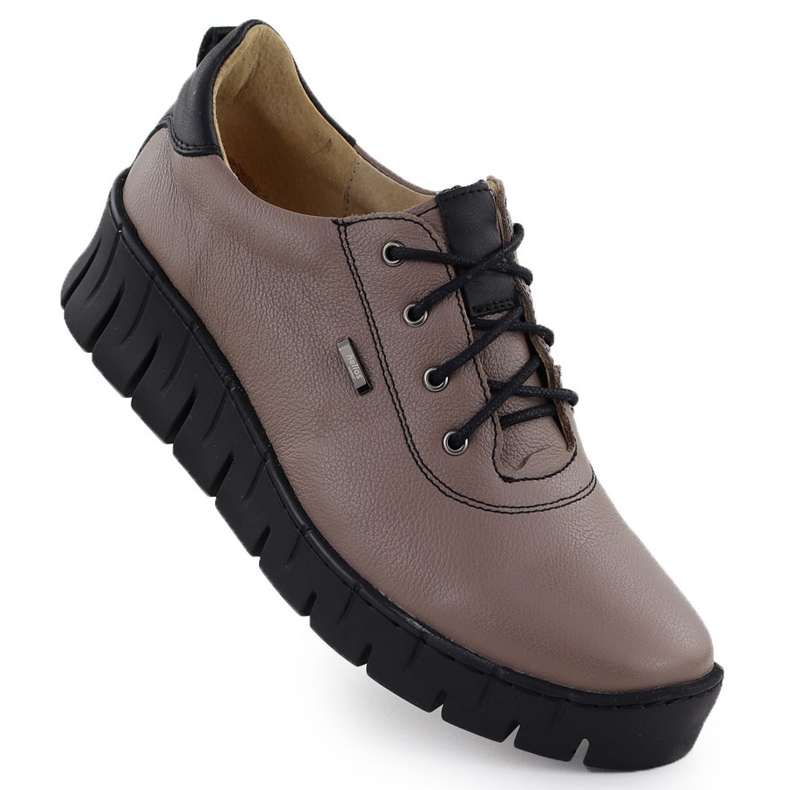 Chaussures en cuir pour femmes pour kaki helios 420 brun
