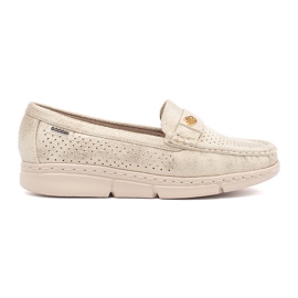 Goodin Mocassins d'or ouverte d'or avec un élément doré