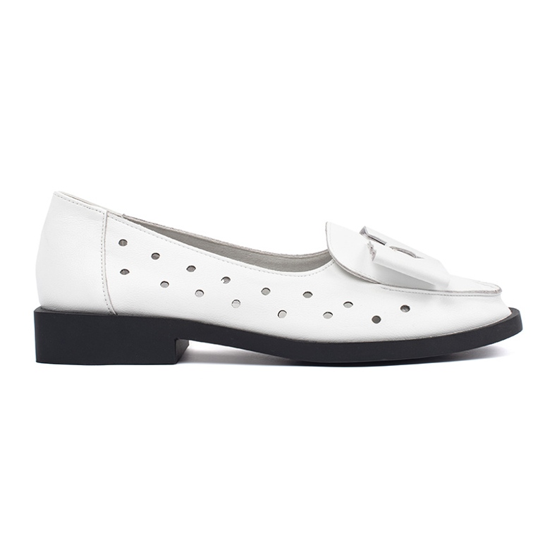 Goodin Chaussures de femmes blanches avec des trous et un arc