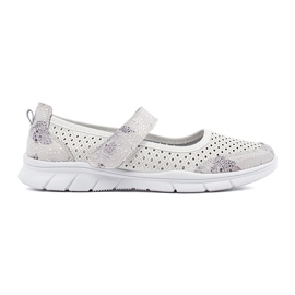 Goodin Ballerines de sport en cuir blanc ouvert blanche