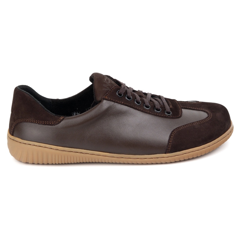 WASAK Chaussures en cuir minimaliste pour hommes aux pieds nus 0742W marron brun