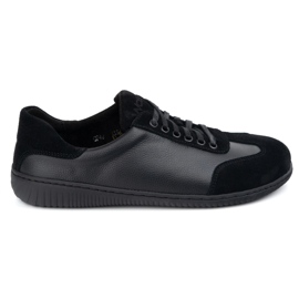 WASAK Chaussures en cuir minimaliste pour hommes aux pieds nus 0742W PEA NOIRS