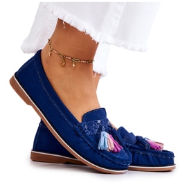 Evento Mocassins Femme Daim À Franges Bleu Marine Laressa Evento Mocassins Femme Daim À Franges Bleu Marine Laressa