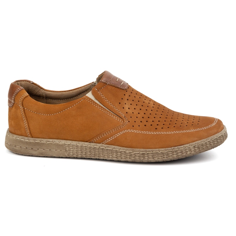 KOMODO Chaussures en cuir masculin décontractées ouverts 854/2 rouge brun