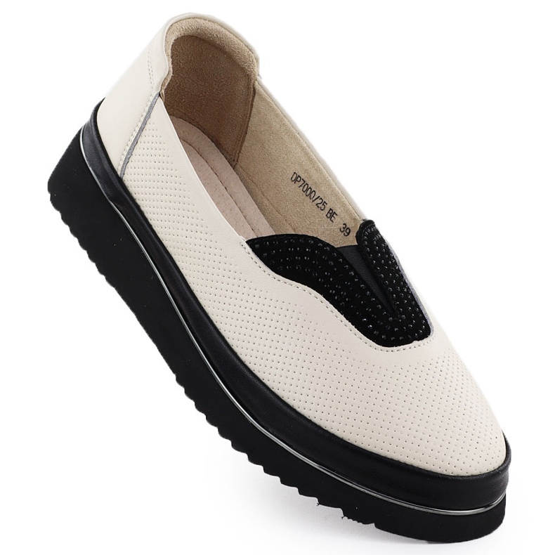 Chaussures en cuir féminin Filippo Perforé Beige