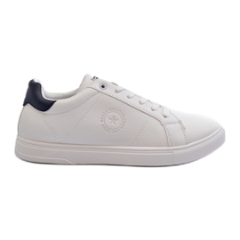 Baskets basses pour hommes en cuir écologique Big Star NN174282 blanc blanche