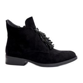 S.Barski Bottes de femmes isolées avec un ornement à fermeture éclair S. Barski Hy42-715 noir le noir