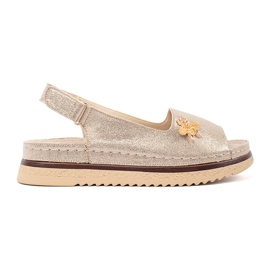 Goodin Sandales en or sur la plate-forme avec une épingle doré