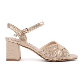 Goodin Sandales dorées brillantes sur le poteau