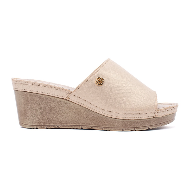 Goodin Golden Women's Flip -flops on coin beige Goodin Golden Women's Flip -flops on coin beige