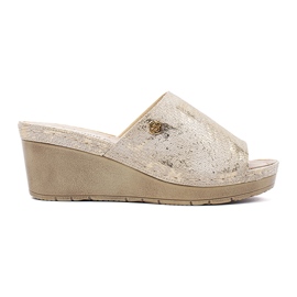 Goodin Flip pour femmes -flops pour les coins taupe doré