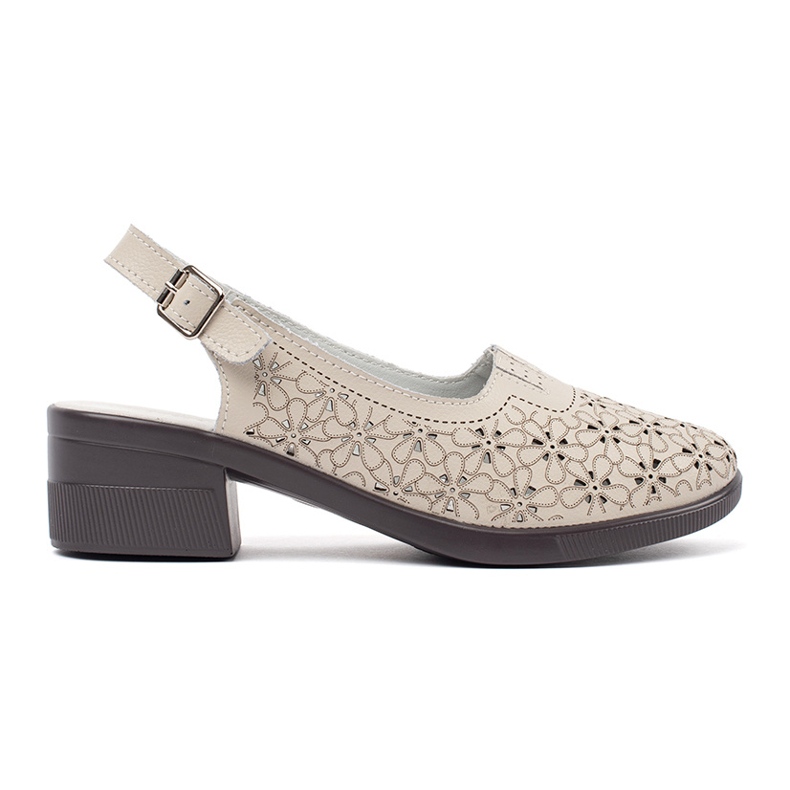 Goodin Sandales à thèmes basse et dorés beige Goodin Sandales à thèmes basse et dorés beige