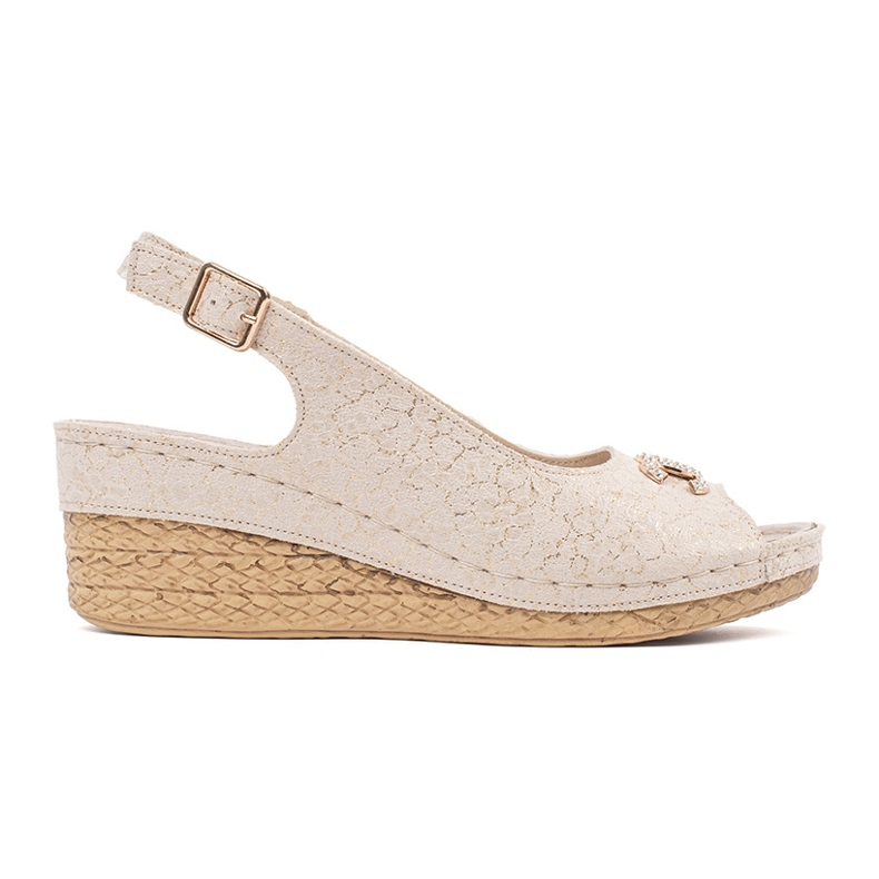 Goodin Sandales beige coin avec une boucle