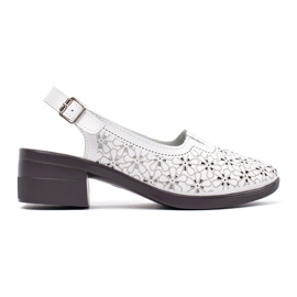 Goodin Sandales à thèmes basse peints blancs