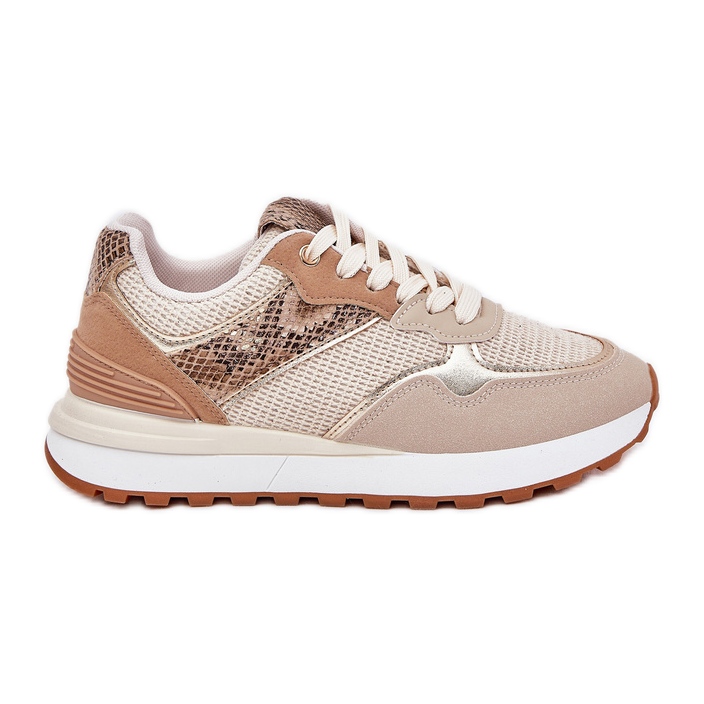 Chaussures de sport pour femmes sur la plate-forme motif animal beige
