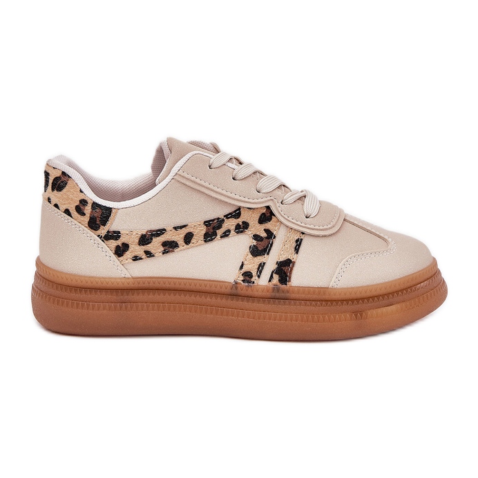 Baskets pour femmes sur la plate-forme Leopard Beige
