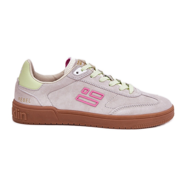 Chaussures de sport en daim pour femmes D.Franklin DFSH387005 blanc troupeau blanche