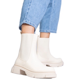 Bottines beiges à tige souple Bottines beiges à tige souple