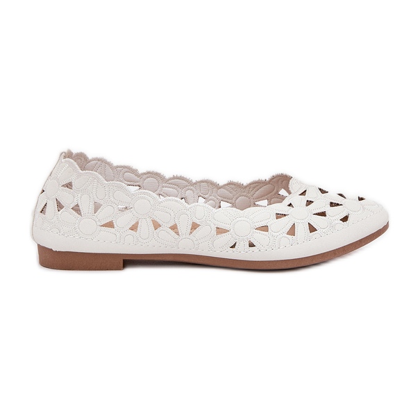 Ballerines pour enfants ouverts avec des paillettes blanches