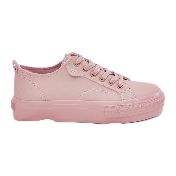 Baskets féminines sur la plate-forme avec Eco Leather Big Star RR274A294 Pink rose